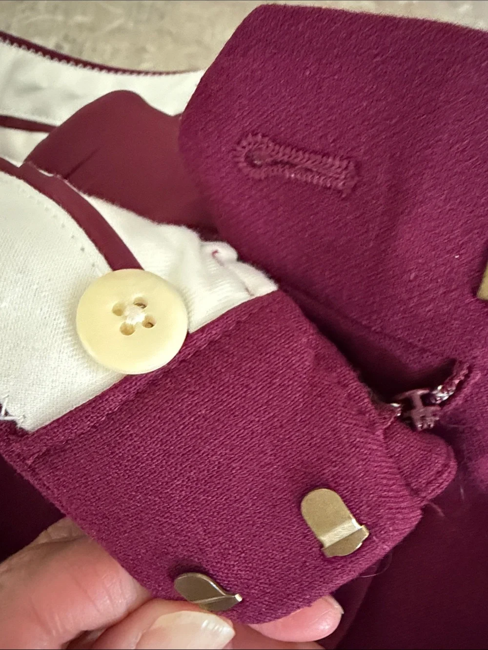 J. Crew “Campbell” Fit Tailored Ankle Pants in Deep Berry